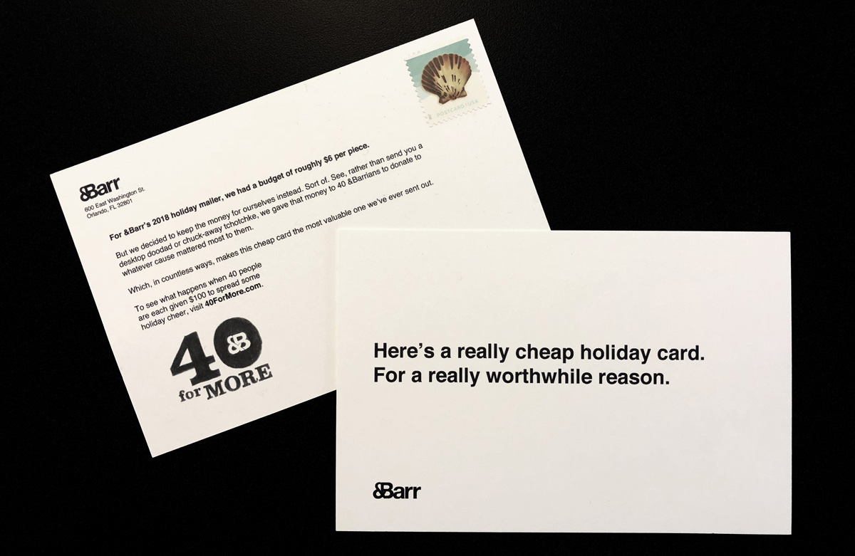 The 40 For More Holiday Card